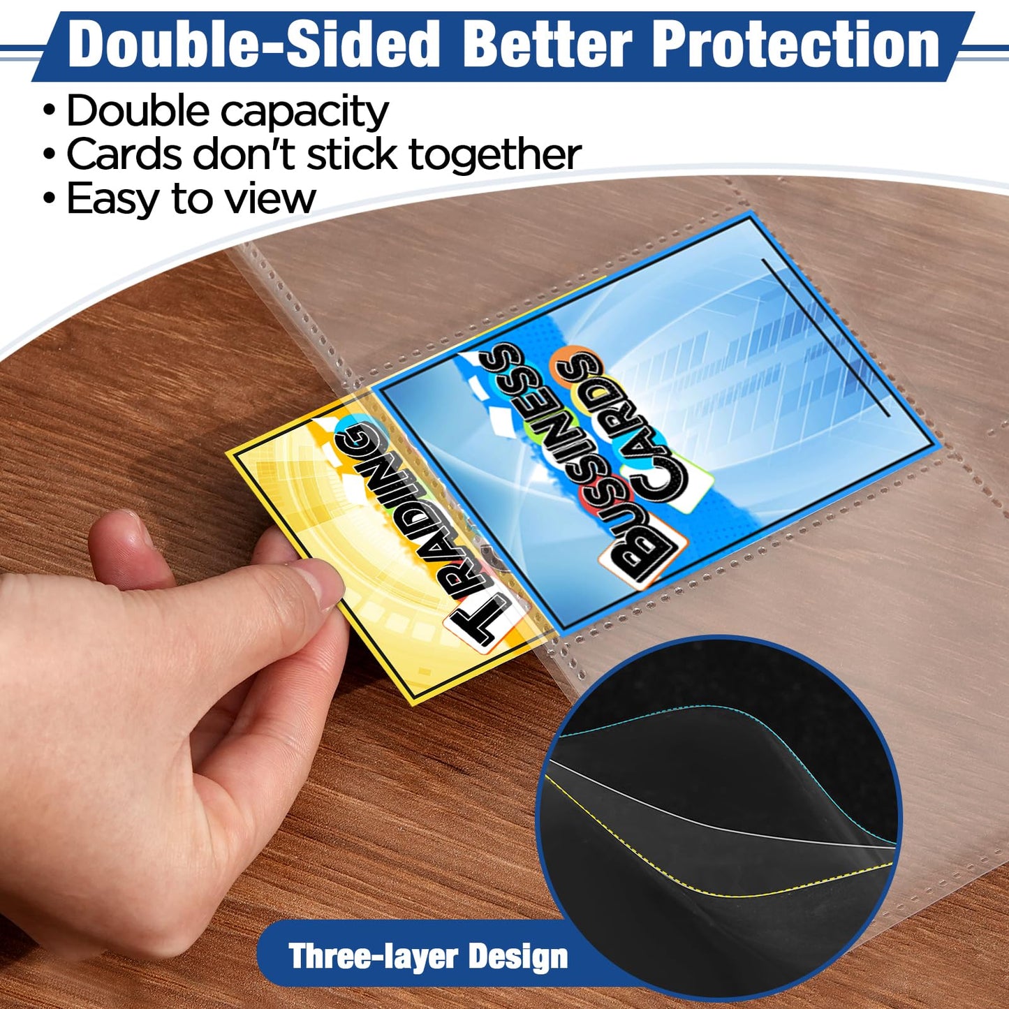 648 Pockets Double Side Trading Card Sleeves, Fabmaker 9 Pocket Card Sleeves Binder Sheets for 3 Ring Binder, Long-Lasting Trading Cards Binder Sleeves Compatible with MTG, Baseball, Game
