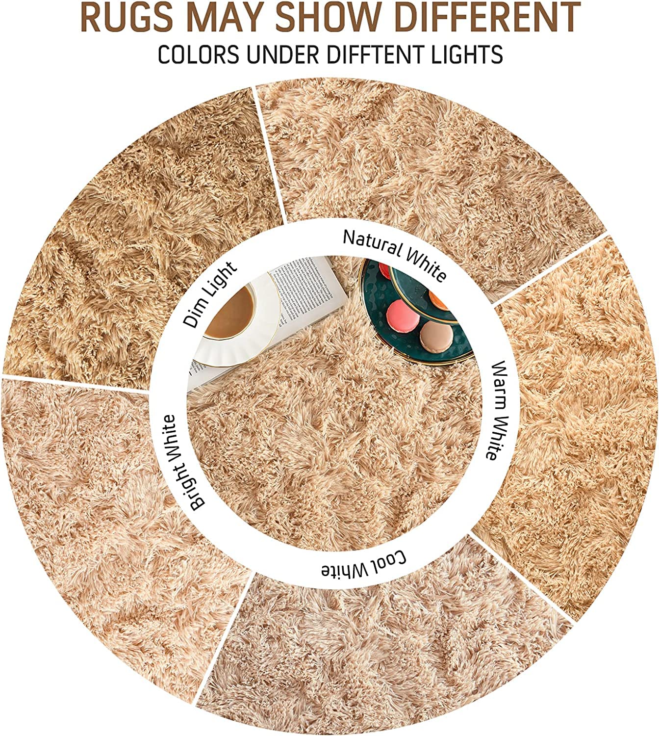 BENRON Soft Area Rugs for Living Room Bedroom Washable, Fluffy Rugs for Kids Children Girls Boys Room Decor, 3x5 Throw Rug for Nursery Kitchen Dining Table, Indoor Floor Carpets, Light Tan