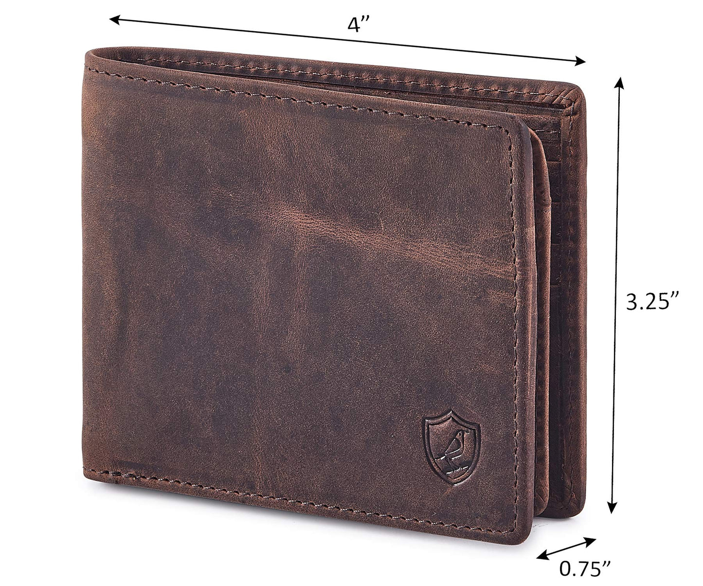 Wallet for Men Slim RFID Blocking Leather Bifold Minimalist 2 ID Windows Gift Box Carteras Para Hombres (CRAZY HORSE, COGNAC)