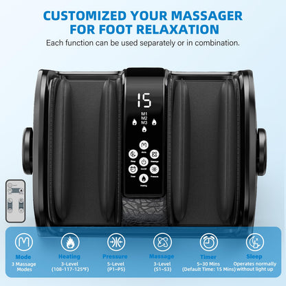 FSA Eligible HSA Items, Shiatsu Foot Massager for Neuropathy and Pain Relief, 3 Heat Therapy, 5 Intensity Deep Kneading, Rolling for Calf-Feet-Arm Relaxation, Plantar Fasciitis