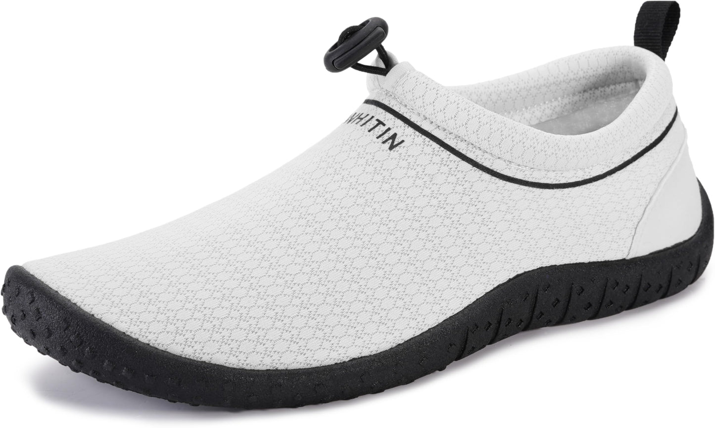 WHITIN Women's Water Shoes Aqua Barefoot Swim Beach Minimalist Socks Size 10 Surf Anti Slip Outdoor Activities Boating Gym Lightweight Sneakers Grey 41