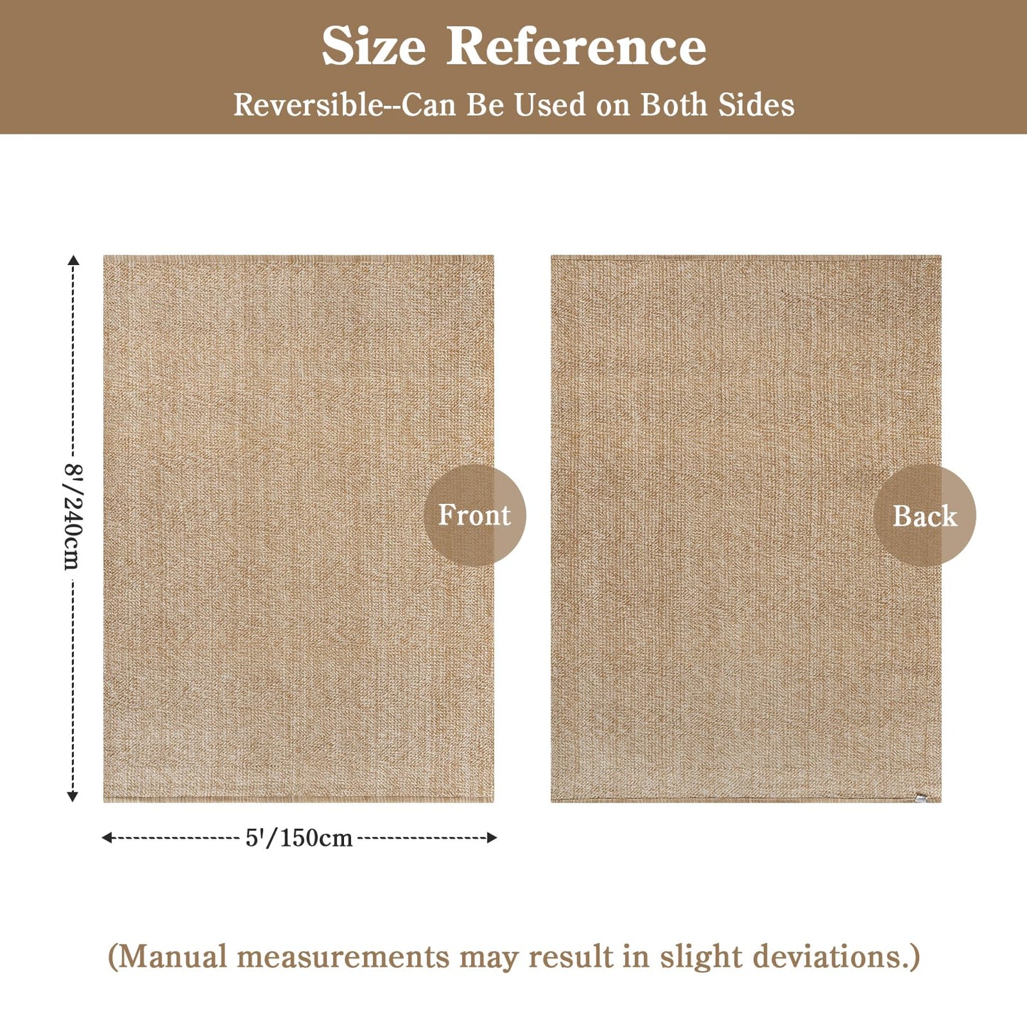 Collive Boho Living Room Area Rugs, 5 X 8 ft Washable Moder Woven Cotton Bedroom Rug, Tan Farmhouse Braided Carpets for Dining Room Nursery Room Dorm Patio Balcony Decor