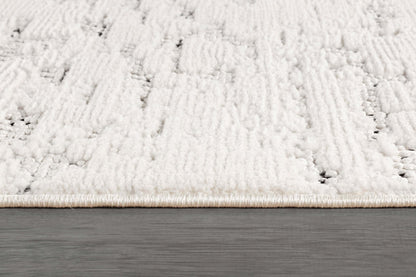 Beverly Rug Micro Loop Area Rug White/Gray 5x7 Abstract Modern Luxury Brushstroke Durable Soft Indoor Rugs for Living Dining Room Office Stain Resistant Non Shedding Casual Indoor Carpet 5 x 7