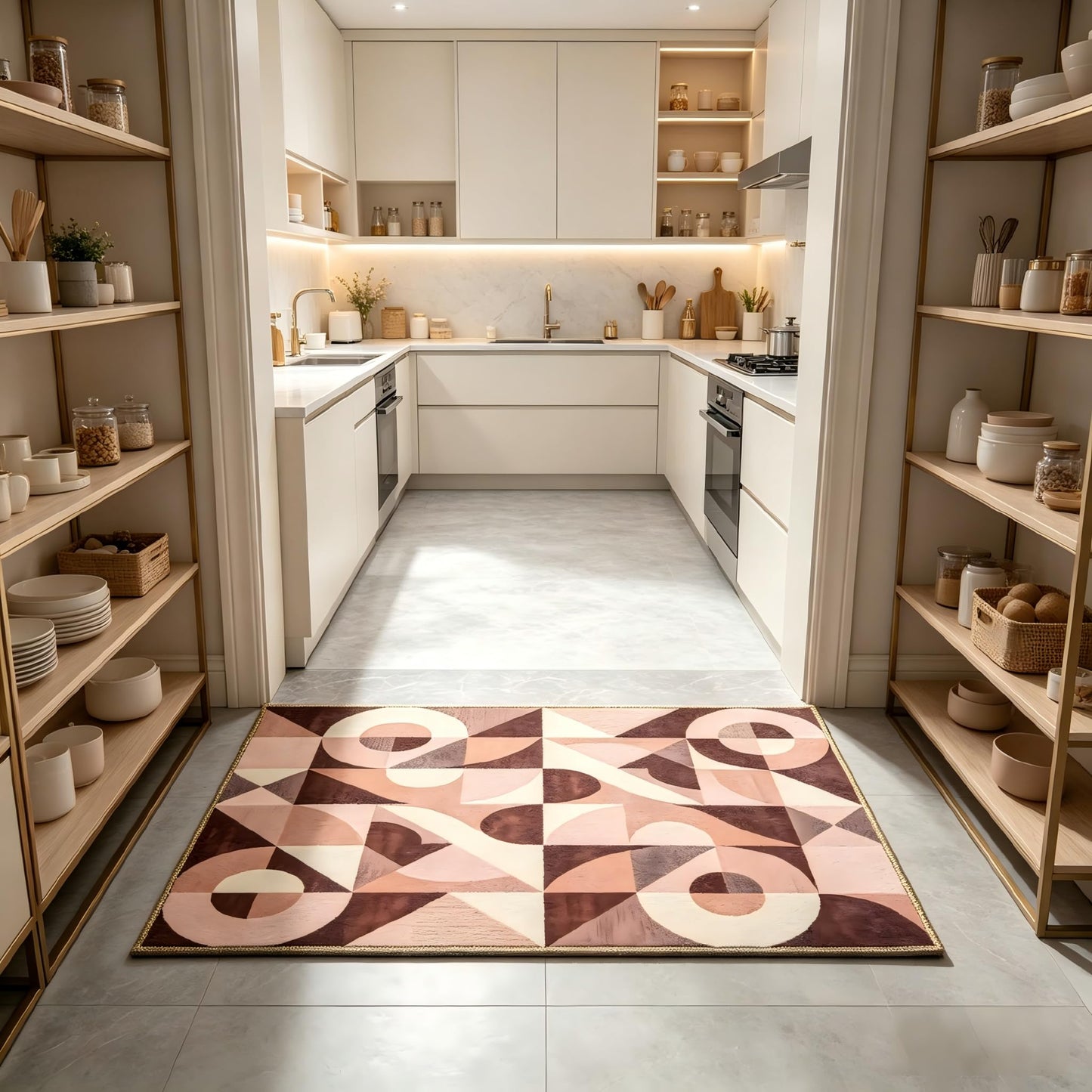 MixOra Modern Abstract Entry Rug Kitchen Bedroom Bathroom Door Mat Indoor Entrance 2X3 Front Porch Rugs Washable, Non-Slip Pink Thin Print Small Throw Carpet for Nursery Kids
