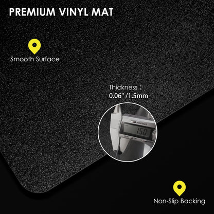 Vicwe Area Mat for Hard Floor, 4.75'×7' Area Rug for Home, PVC Non-Slip Floor Protector for Dining Room, Large Anti-Scratch Floor Mats for Laundry Room, Kitchen, Bedroom (Black)