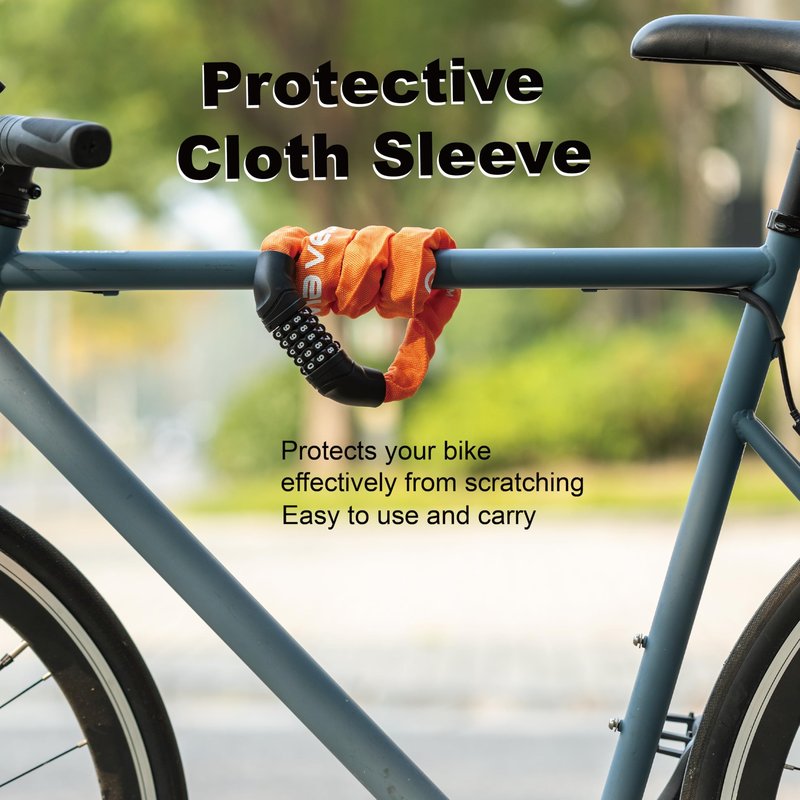 Via Velo Bike Chain Lock, 5-Digit Resettable Combination Heavy Duty Anti-Theft Bicycle Lock, 2.95 Ft Security Bike Locks for Scooter, Motorcycle, Gate, Fence, Valuables Etc(Orange)