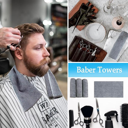 Grey Salon Towels, Super Soft and Absorbent Microfiber Hair Towel