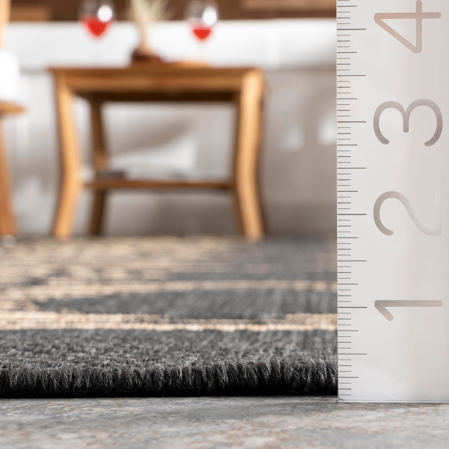 Nuloom Ranya Dark Grey/Ivory, 5' x 8', Tribal Geometric, Soft and Cozy, High Traffic, Stain Resistant, Easy Clean, Durable Area Rug for Indoor/Outdoor Patio, Deck, Porch, Garden, Courtyard