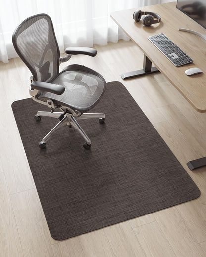 Asrug Office Chair Mat for Hardwood Floor Mats 36" x 48" Desk Computer Chair Mat for Rolling Chair PVC Plastic Durable Non-Slip Under Desk Rug,Hard Floor Protector for Office Home, Dark Brown