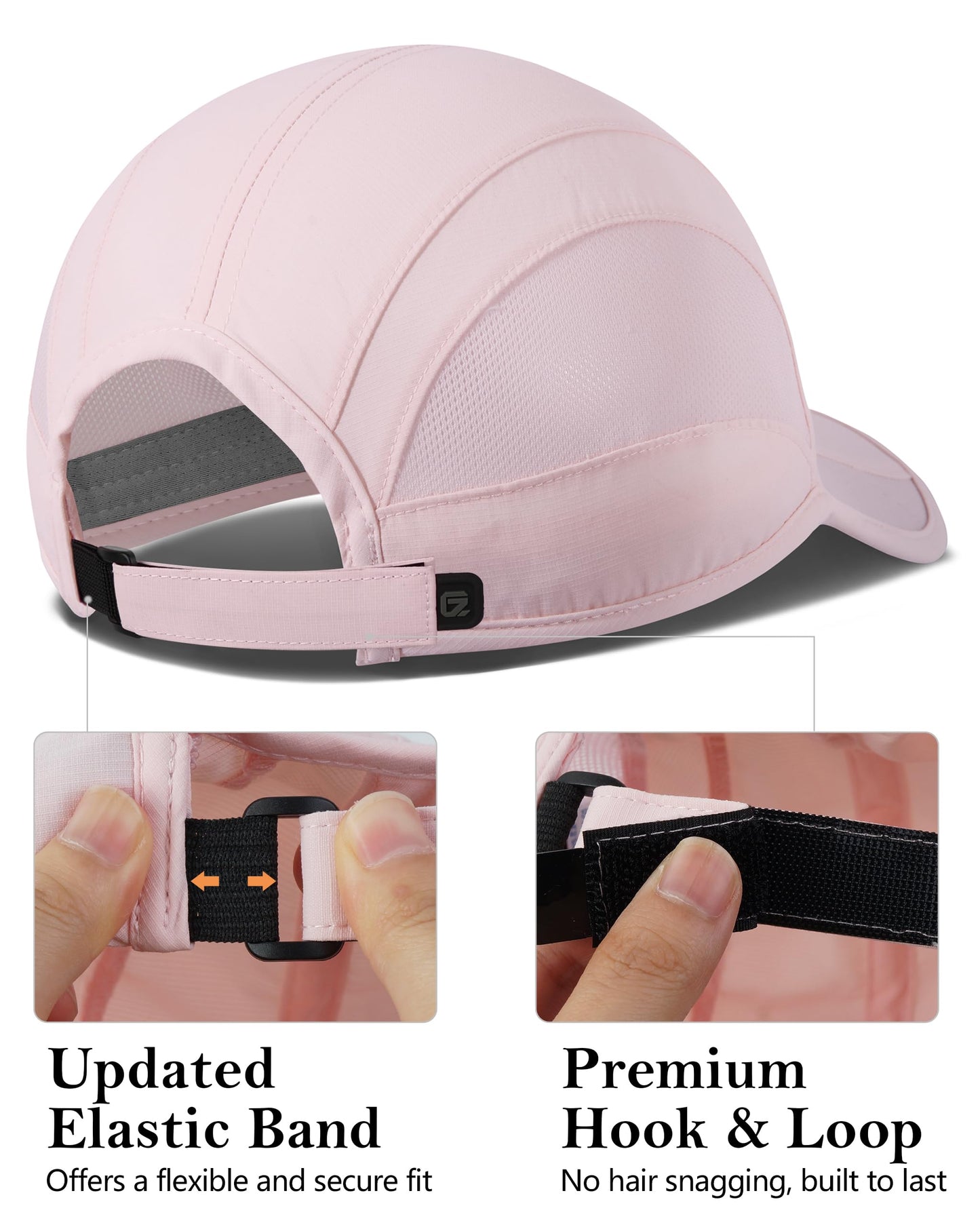 GADIEMKENSD Quick Drying Running Hat Summer Cooling Baseball Cap UPF50+ Sports Sun Caps Breathable Mesh Lightweigh Dad Hats Unstructured for Golf Workout Hiking Gym Travel Camp Pink S/M 6 7/8-7 1/4