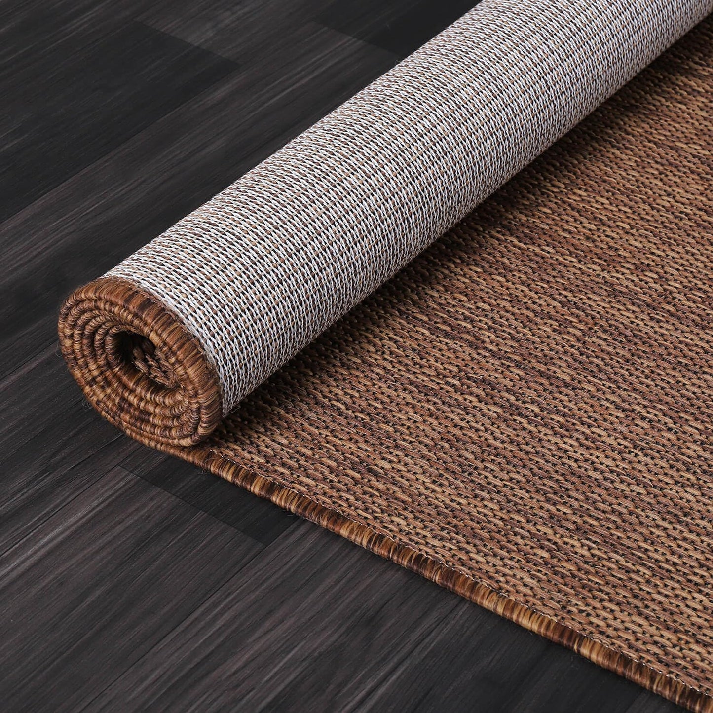 Beverly Rug Indoor Outdoor Rug 5x7, Washable Outside Carpet for Patio, Deck, Porch, Solid Modern Area Rug, Water Resistant, Gold Brown