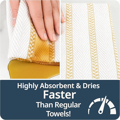 LANE LINEN Kitchen Towels Set of 4-18”x28” Absorbent Cotton Dish Towels