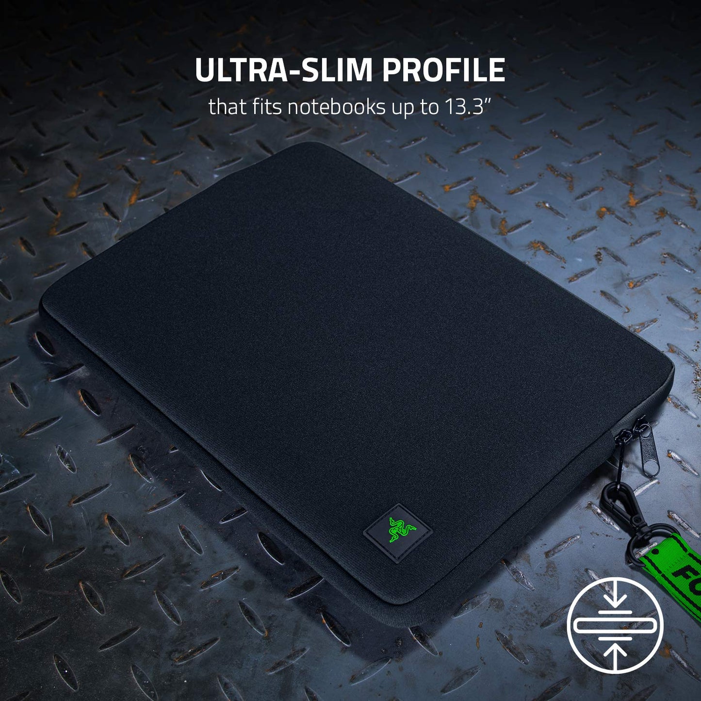 Razer 13" Neoprene Laptop Sleeve: Scratch & Water-Resistant - Padded Interior Lining - Snag-Free Velcro - Flip-Out Mouse Mat - Classic Black