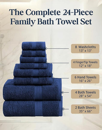 LANE LINEN 24 PCs Bath Towel Set
