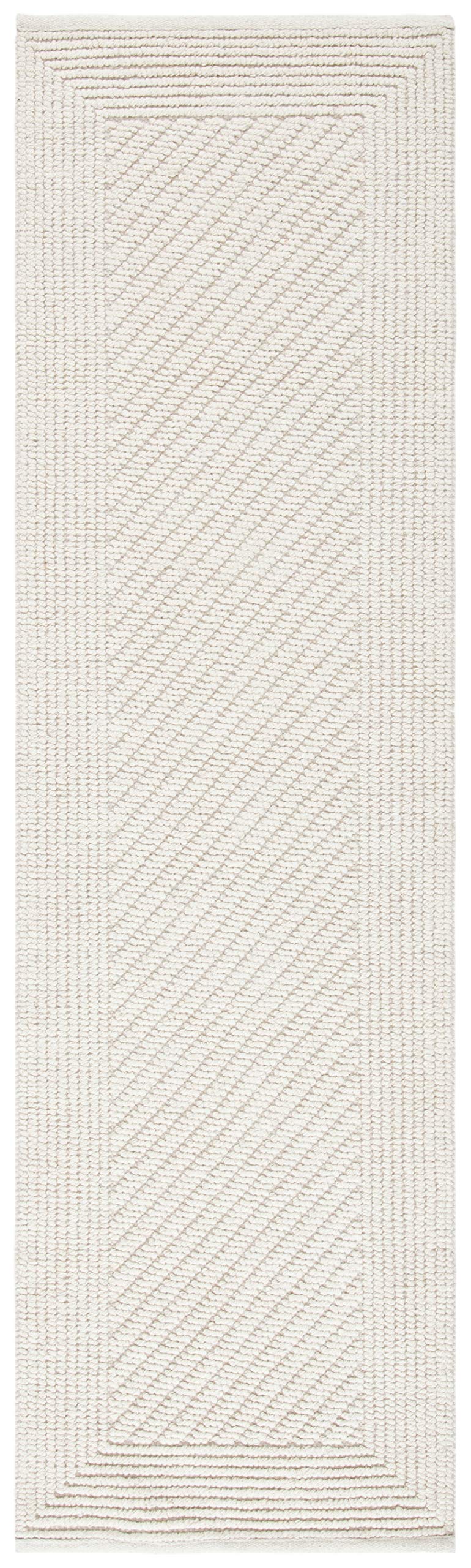 Safavieh Natura Collection Runner Rug - 2'3" x 8', Ivory, Handmade Wool, Ideal for High Traffic Areas in Living Room, Bedroom (NAT450A)