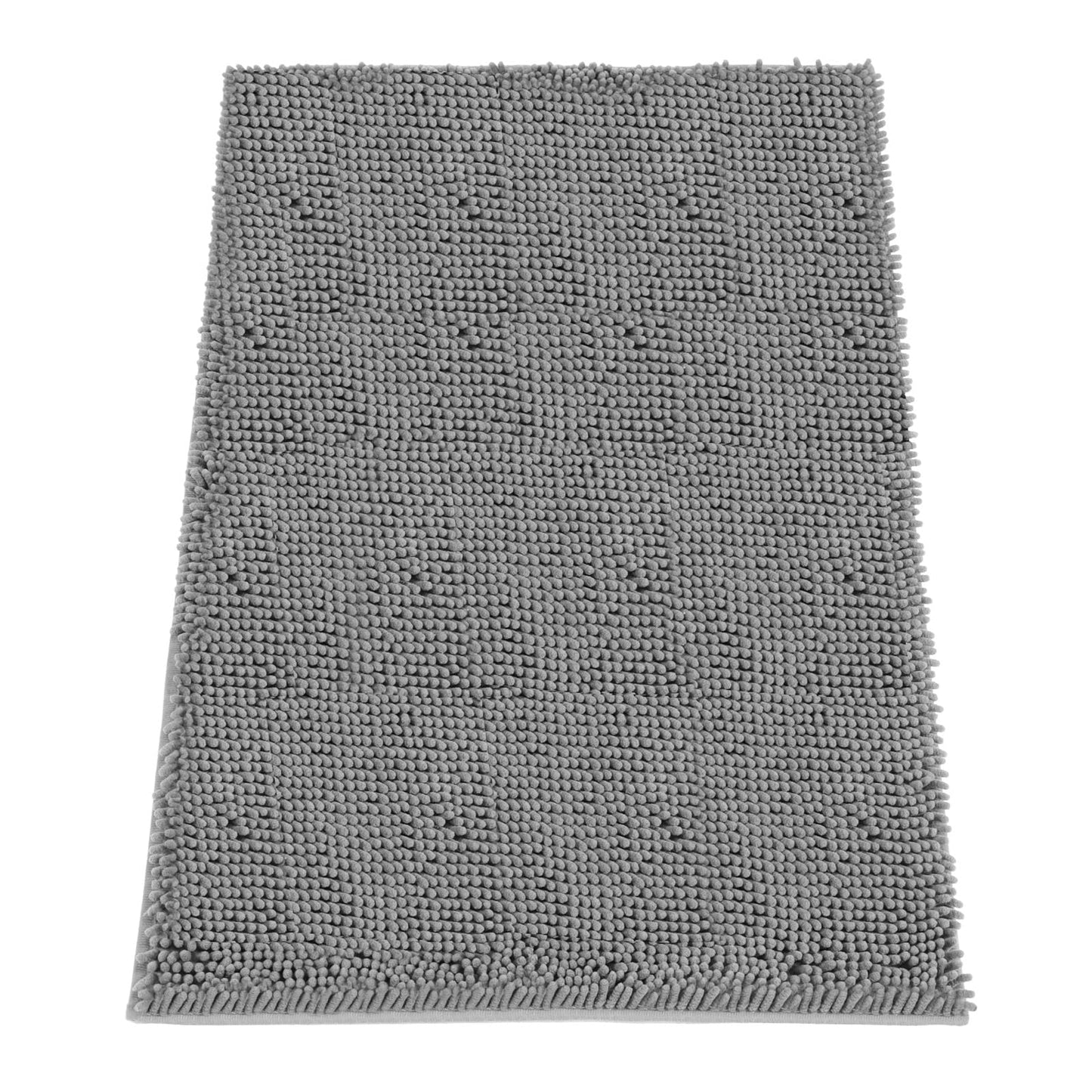 HOMEK Absorbent Dog Door Mat for Muddy Paws, 60" x 36" Chenille Indoor Mats for Entryway, Trap Dirt Front Door Mat Indoor Entrance Washable Non Slip Soft Light Grey