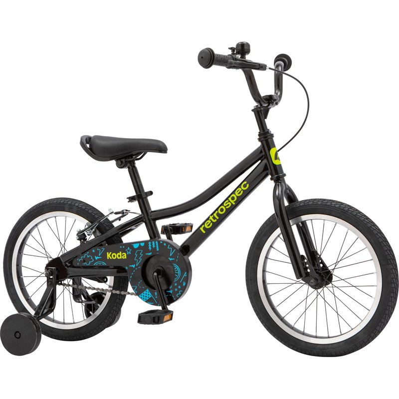 Retrospec Koda Plus Kids Bike for Boys & Girls Ages 4-6 Years - 16" Children's Bicycle, Adjustable Seat & Handlebars, Removable Training Wheels, Front Hand Brakes, Rear Coaster Brake & Safety Bell