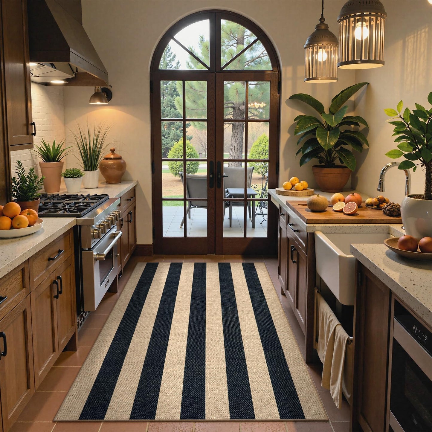 Lahome Striped Easy Jute Outdoor Patio Rug, 3x5 Washable Rugs for Entryway Porch, Farmhouse Neutral Non Shedding Indoor Outdoor Carpet for Entry Kitchen Guestroom Deck Foyer