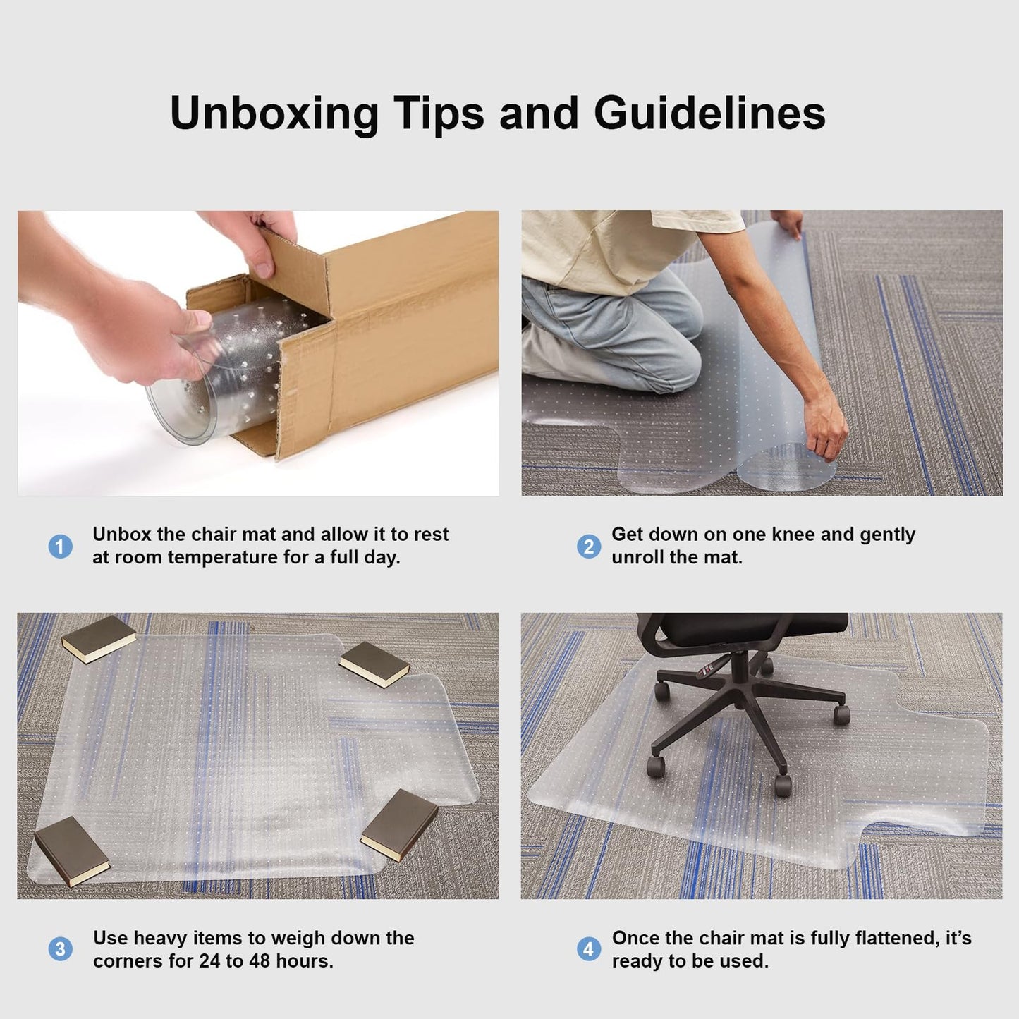 Heavy Duty Chair Mat for Carpet,46"x60" Office Floor Mat for Carpeted Floors,Under Desk Mat for Low Pile Carpet,Mat for Office Chair on Carpet