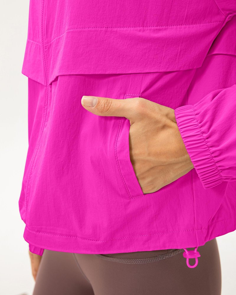 Locachy Women's Lightweight Zip Up Athletic Jacket Stand Collar Windproof Sun Protection Workout Outdoor Jacket Rose XS
