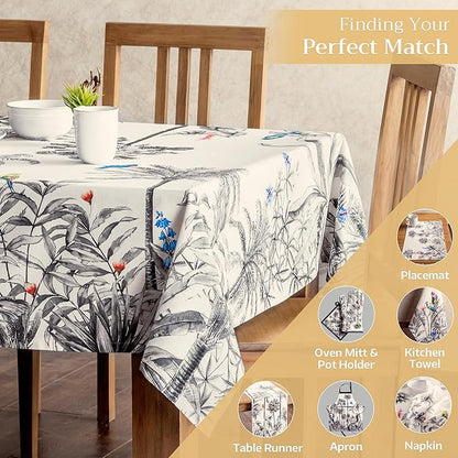 Maison d' Hermine Table Cloth Rectangle Table 100% Cotton 60 x 120 Inches Fall Tablecloth Reusable Everyday Use for Thanksgiving Christmas Decorations Dining Farmhouse Party (Amazonia)