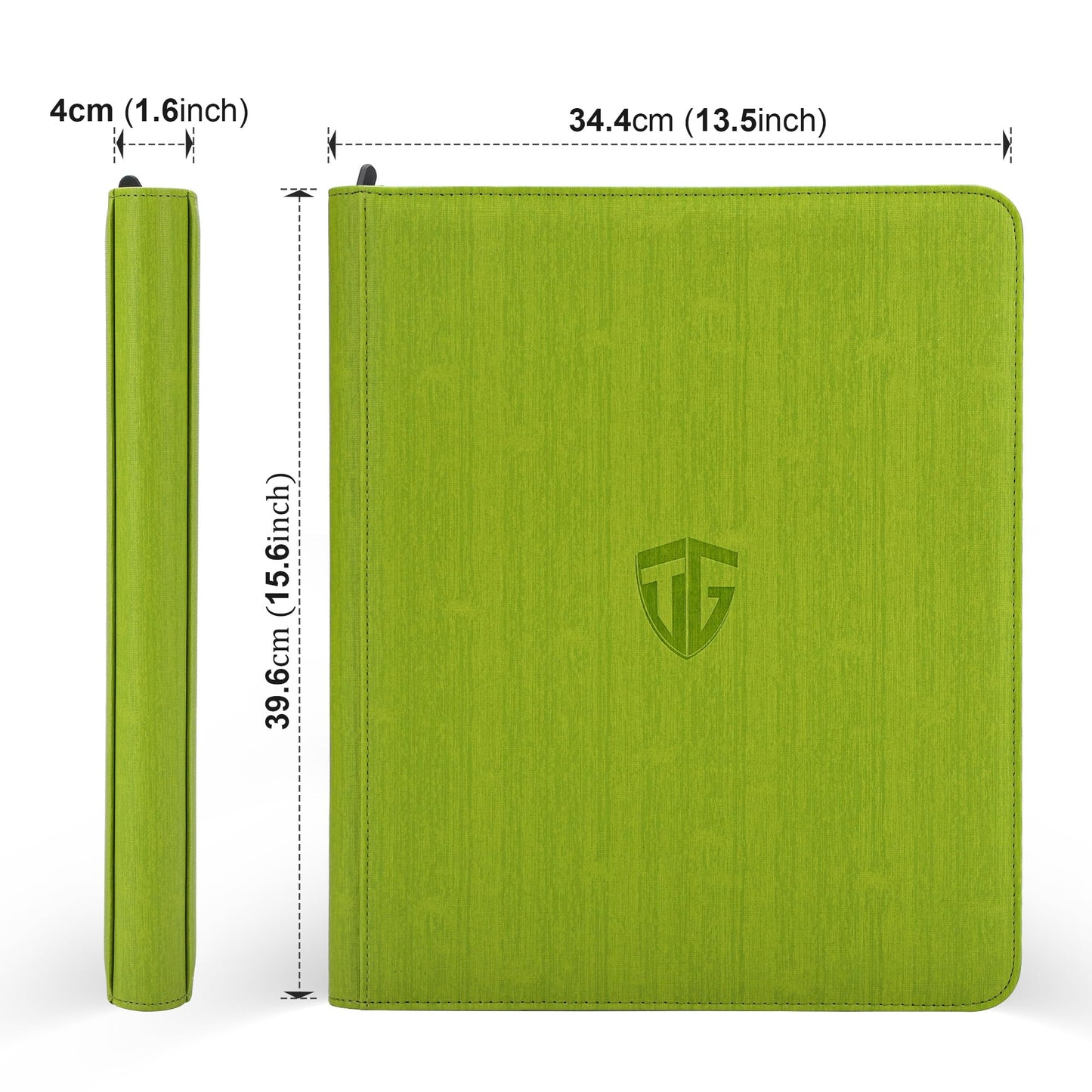 TCGUARD Toploader Binder,Holds 216 Toploaders,9 Pocket Top Loader Binder with Sleeves for 3"x4" Rigid Toploaders Hard Cases,Top loader Binders for TCG, MTG Card Binder, Trading Cards Binder (Green)