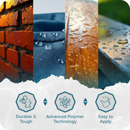 Polar Invisible Waterproof Sealer Clear - 6 x 20 Fl Oz | Instant Waterproof Sealant for Fabric, Concrete, Brick, Wood & Masonry | Long Lasting Protection for Interior & Exterior Surfaces