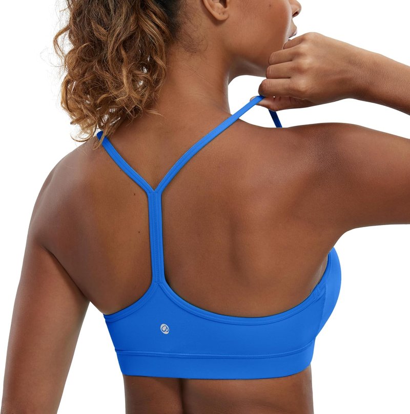 CRZ YOGA Y Back Sports Bra for Women - Padded Racerback Low Impact Yoga Top | Soft Butterluxe Fabric