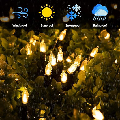 Christmas Light, 100 LED Battery Operated Christmas Lights with Timer for Indoor Outdoor Wreath Wedding Party Garden Home Decor, Waterproof, Warm White 39.5FT