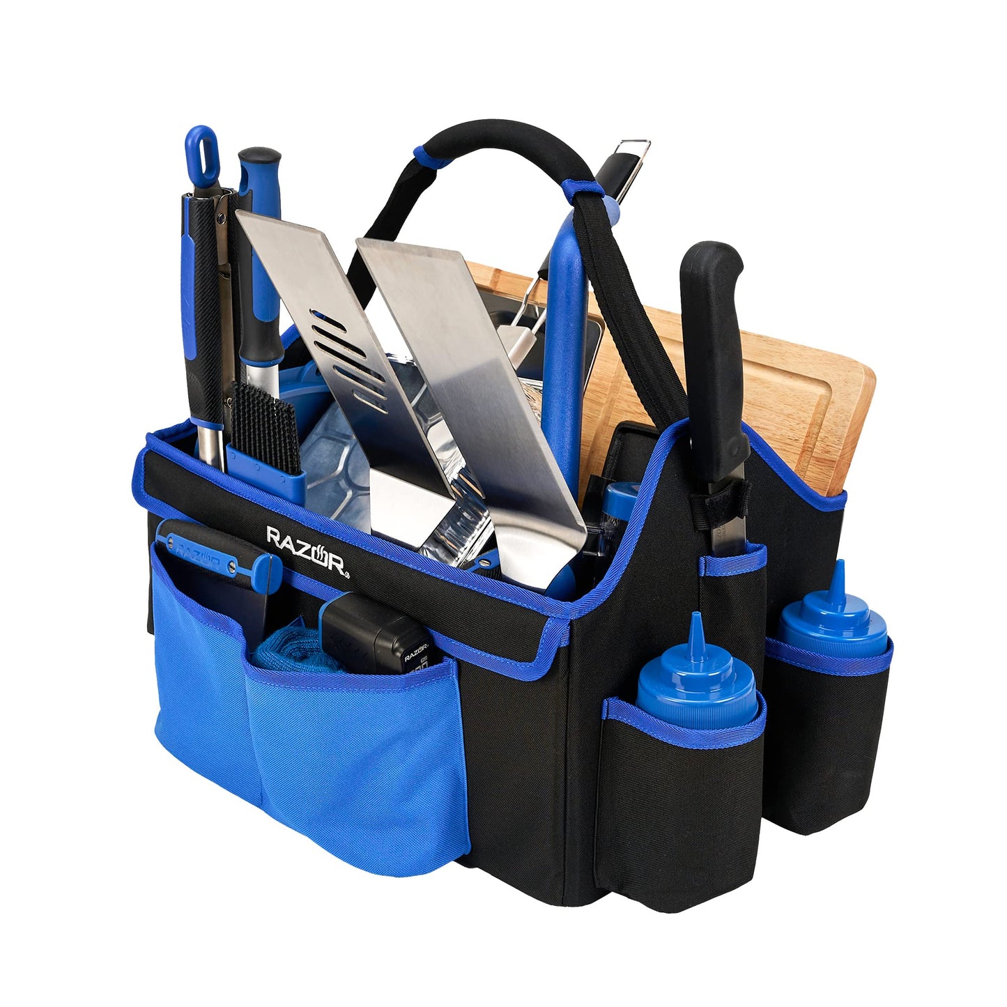 Mr. Bar-B-Q RAZOR Heavy-Duty BBQ Grill Tool Caddy and Griddle Accessory Organizer