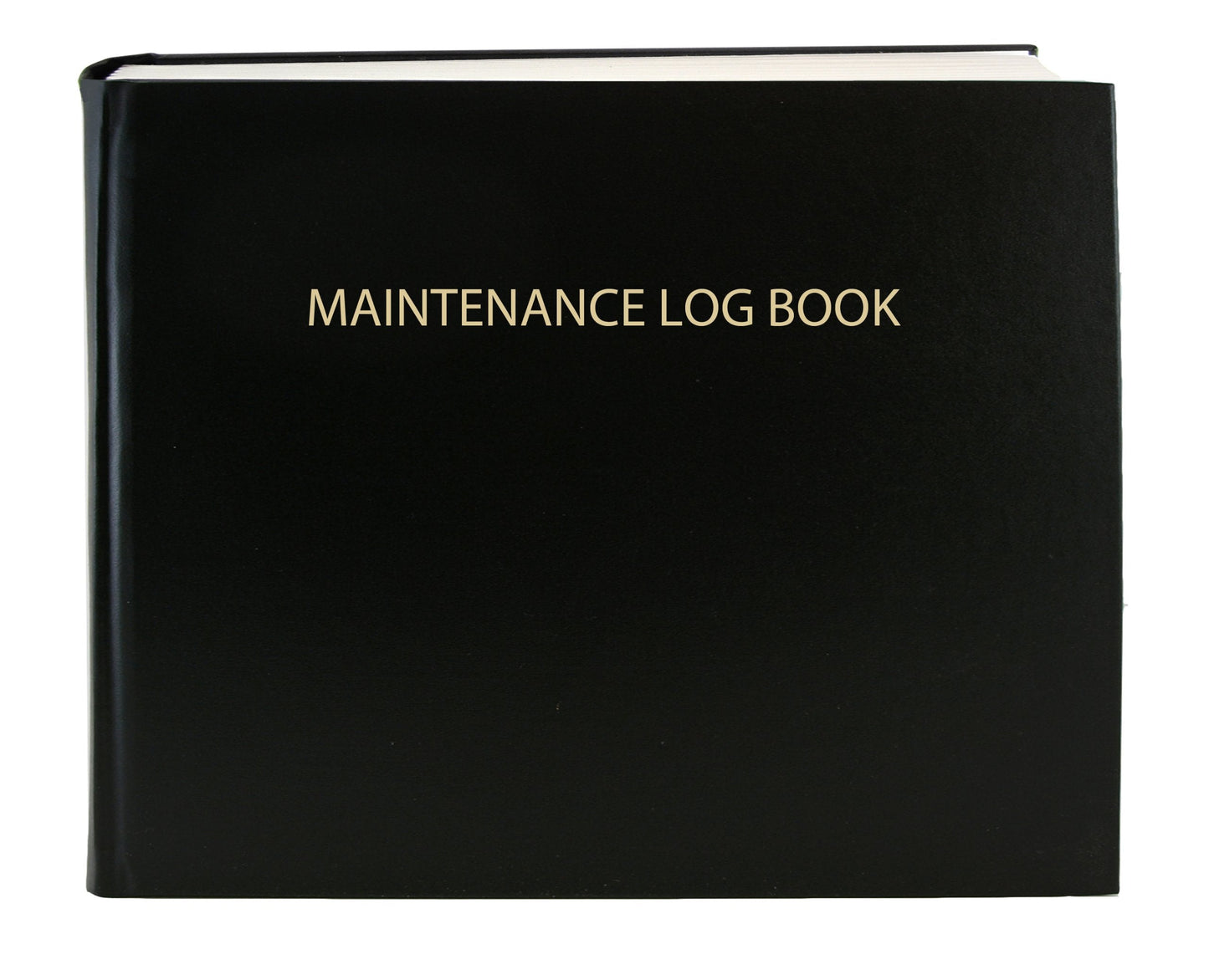 BookFactory Black Maintenance Log Book - 120 Pages 9'' x 7'' Black Imitation Leather Cover Section Sewn Hardbound (Made in USA)