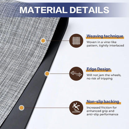 Vinyl Floor Mat Area Mat Waterproof Vinyl Area Rug for Under Dining Table 4'x6' Non Slip Floor Protector PVC Hardfloor Protective Mat Chair Mat for Kitchen, Home, Living Room, Bedroom