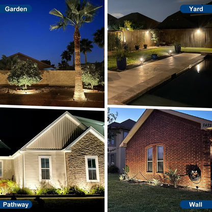 Katipeal Solar Spot Lights Outdoor,10 Pack/56 LED Outdoor Lights for Yard Waterproof IP68, 4 Lighting Modes Solar Landscape Spotlights, Auto On/Off Solar Powered Flood Lights Garden Pathway,Cool White