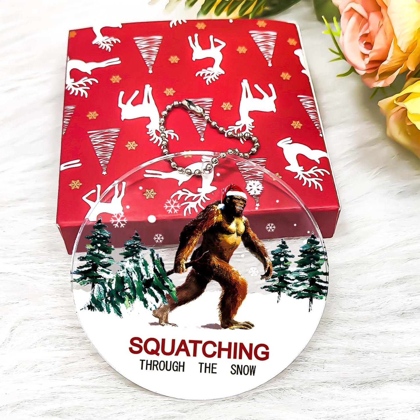 Bigfoot Ornament, Funny Sasquatch Ornaments for Christmas Tree, Unique Big Foot Ornament - Bigfoot Gifts, Big Foot Sasquatch Gifts for Men Women