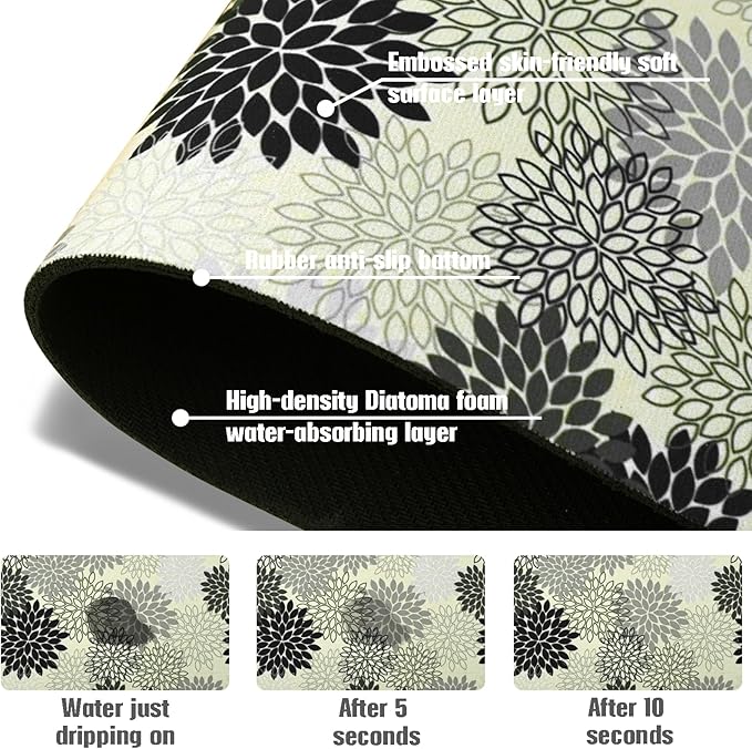 Sink Faucet Absorbing Mat, 2 Pack Drying Mat Around Faucet Sink Splash Guard
