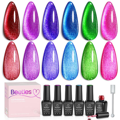 Beetles Jelly Gel Nail Polish Set, 6 Colors Milky White Nude Pink Brown Sheer Gel Polish Kit Nail Concealer Translucent Effect Soak Off Uv French Nail Art Gift for Women Ultimate Monochrome Collection