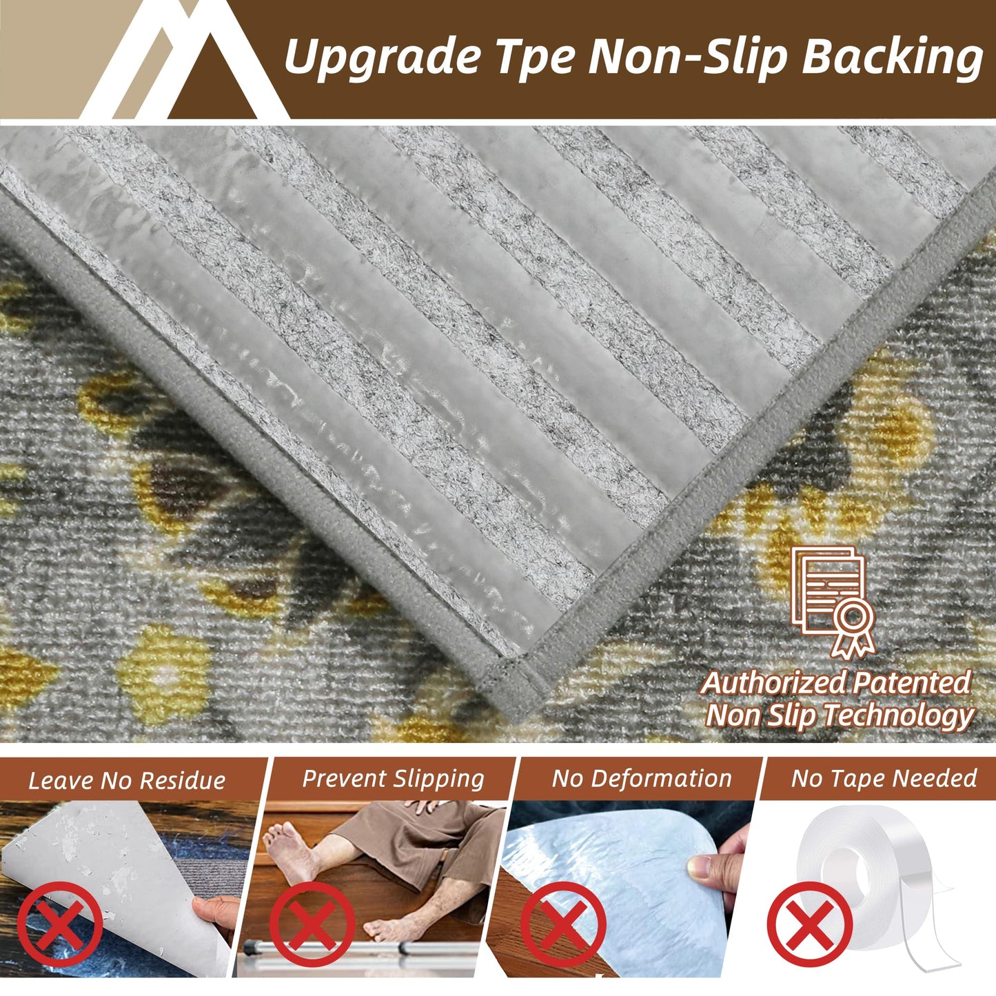 COSY HOMEER-Stair-Treads-for-Wooden-Steps Washable Indoor Stair Treads Non Slip 8" X 30" Soft Stair Carpet Treads Reusable Peel and Stick Stair Runner Rug for Kids, Elders and Pets 15pcs