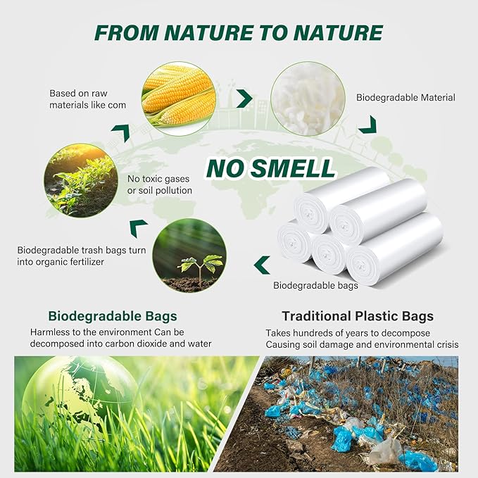 Inwaysin Ultra Thick & Strong Biodegradable Trash Bags