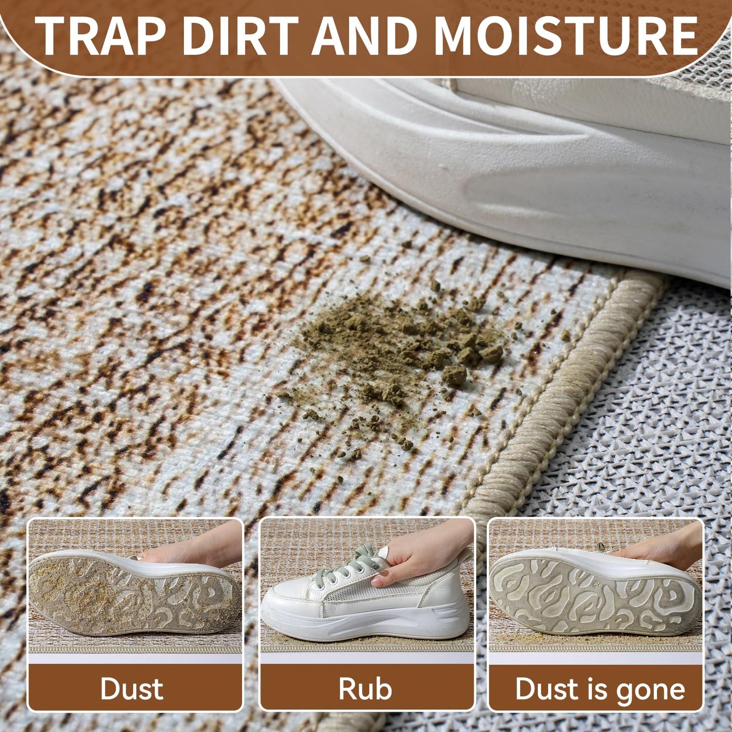 QiCaiJia Front Door Mat 2x3, Non-Slip Indoor Mat Entrance, Washable Doormat for Front Indoor Entryway, Soft Low Pile Entryway Rug