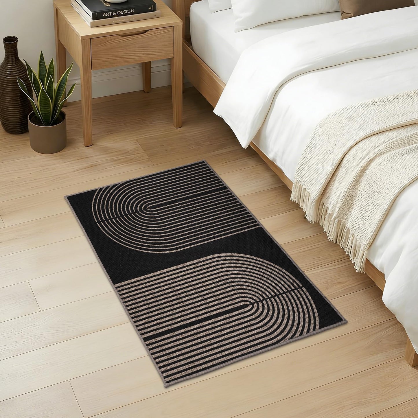 GarveeHome Modern Rainbow Easy Jute Rug, 2x3 Entryway Rug Indoor Outdoor Front Door Mat Neutral Non Slip Non Shedding Washable Farmhouse Kitchen Mat