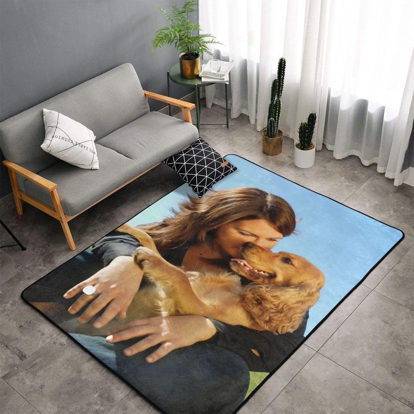 Custom Rug with Your Text Logo Picture Personalized Area Carpet Anti Slip Washable Door Mat Decorative for Bedroom Living Room Office Garden Balcony etc for Gifts 36"x24"