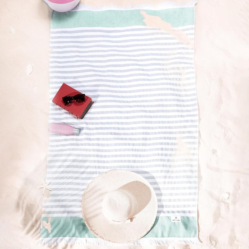 Peshtemal Beach Towels - 100% Cotton Lightweight Quick-Dry Sand-Free | 35"x60", Green