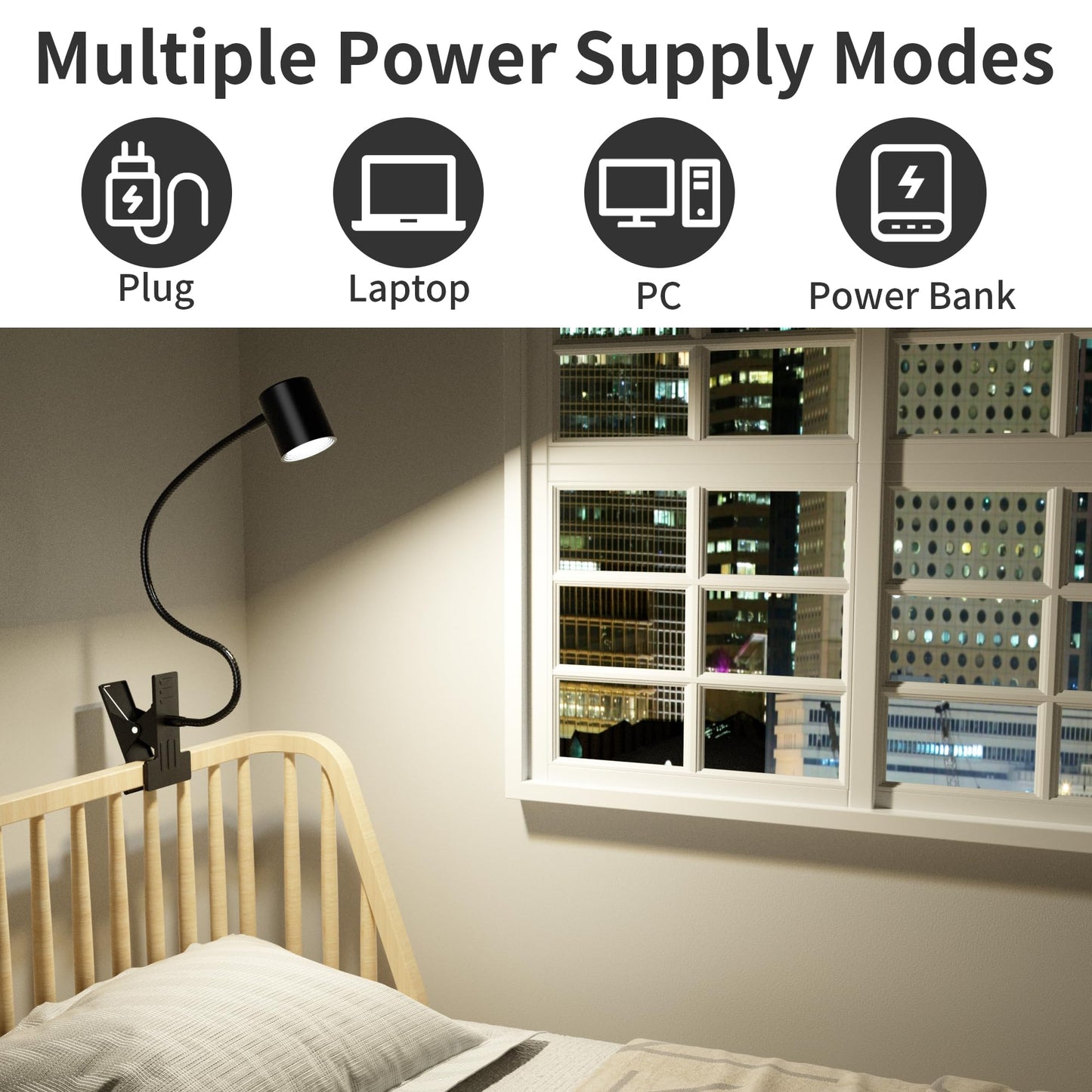 Dott Arts Desk Lamp,USB Clip On Light,Book Lights for Reading at Night,3 Color Modes,10 Brightness Clamp Lights,360° Gooseneck LED Reading Light for Books in Bed,Eye-Care for Home Office,Headboards