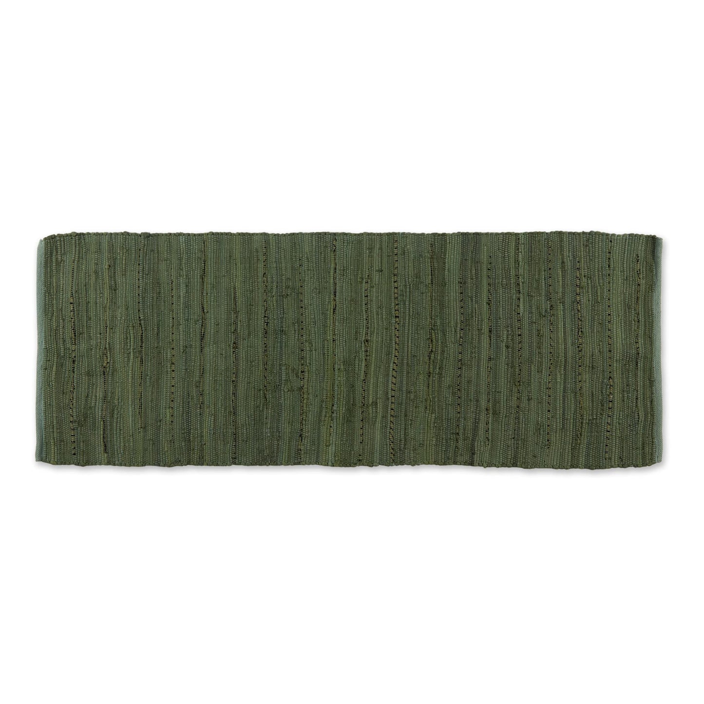 DII Chindi Home Collection Handwoven Multicolor Area Rag Rug, Runner, 2' 3" x 6', Olive Green