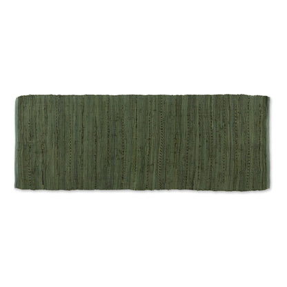 DII Chindi Home Collection Handwoven Multicolor Area Rag Rug, Runner, 2' 3" x 6', Olive Green