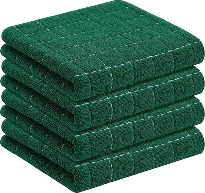 Homaxy 100% Cotton Terry Kitchen Towels, Checkered Designed, Soft and Super