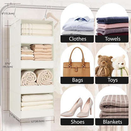GRANNY SAYS 4-Shelf Hanging Organizer, Closet Hanging Shelves, Closet Hanging