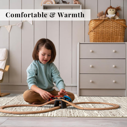 2x3 Washable Entryway Area Rug: Moroccan Small Runner Rug for Hallway Soft Modern Non Slip Door Mat with Rubber Backing Low Pile Thin Floor Carpet for Kitchen Bathroom Bedroom Indoor(Beige,2x3)