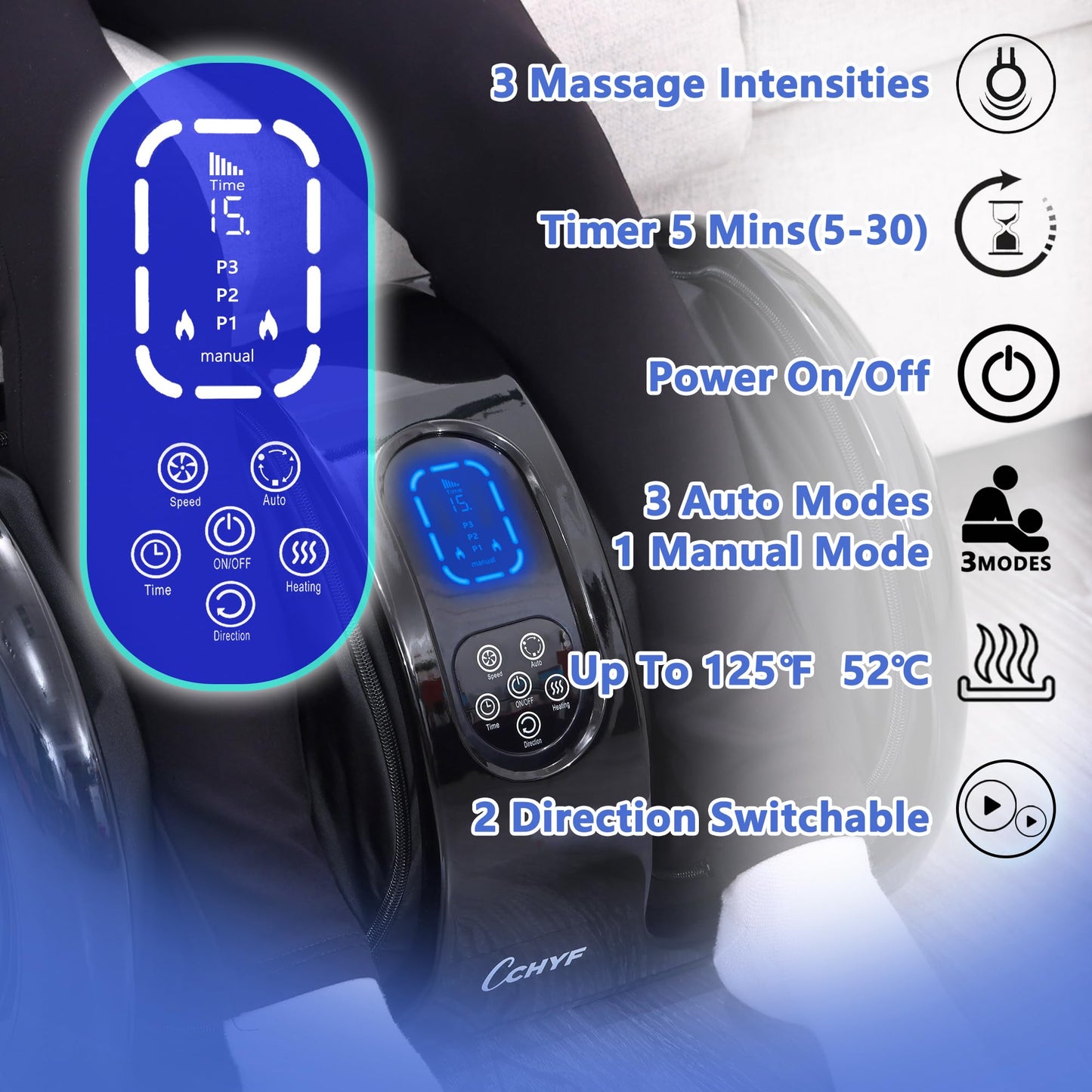 Foot Massager with Heat,Shiatsu Foot Massager for Plantar Fasciitis,Pain Relief and Heat Therapy,Massage Leg/Calf/Ankle with Deep Kneading for Family and Friends(Black)