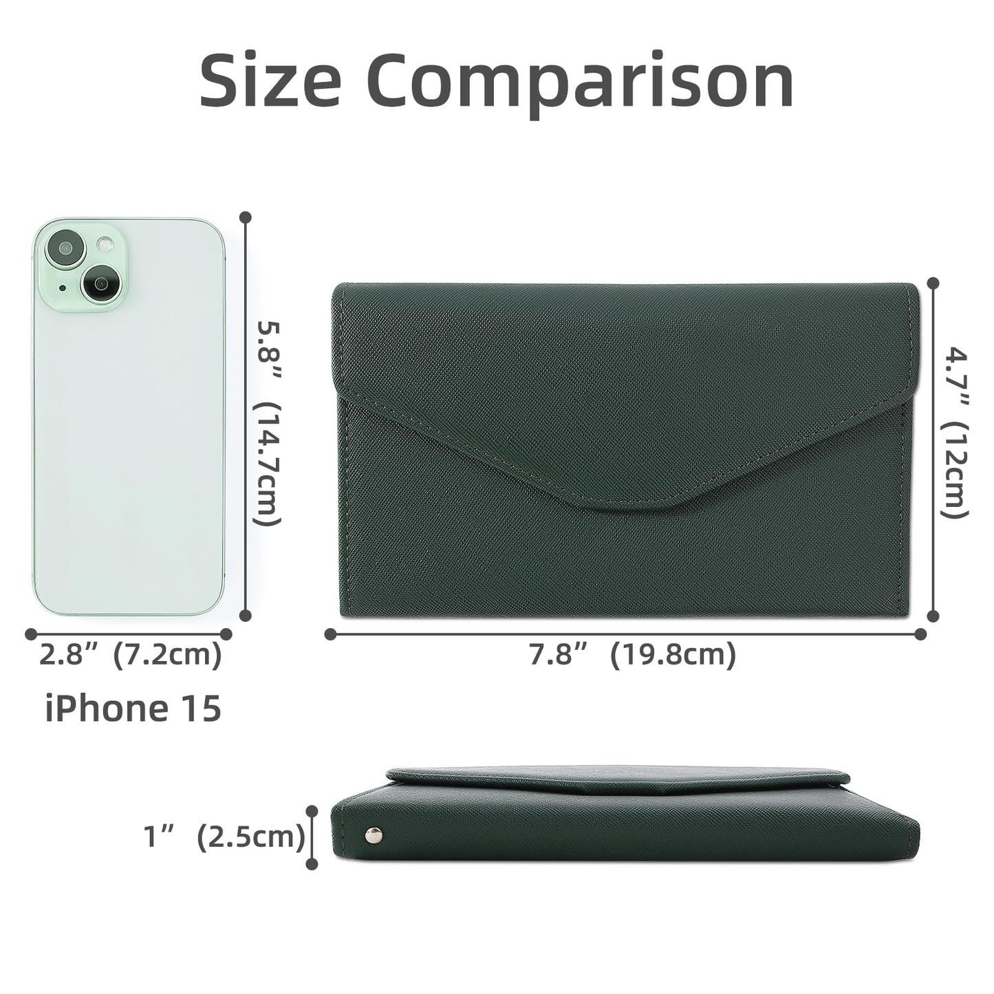 ZOPPEN Mulit-purpose Rfid Blocking Travel Passport Wallet (Ver.4) Trifold Document Organizer Holder, 16 Dark Olives